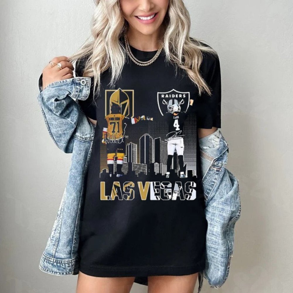 Vegas Golden Knights And Las Vegas Raiders Champion Signatures  Shirt